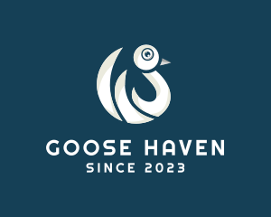 Goose - Lake Duck Animal logo design