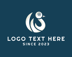 Peaceful - Lake Duck Animal logo design
