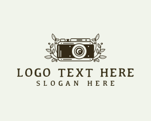 Blogger - Camera Photography Floral logo design