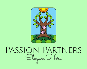 Stained Glass Nature Lover  logo design