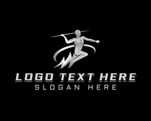 Voltage - Javelin Athlete Lightning logo design