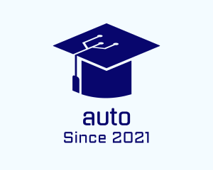 Graduating - Tech Circuit Graduation Cap logo design