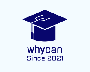 Graduate School - Tech Circuit Graduation Cap logo design