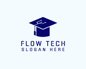 Tech Circuit Graduation Cap logo design