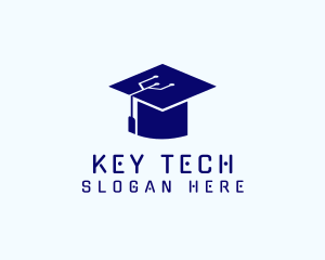 Tech Circuit Graduation Cap logo design