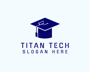 Tech Circuit Graduation Cap logo design