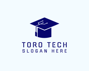 Tech Circuit Graduation Cap logo design