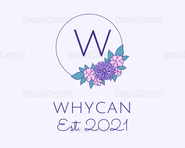 Botanical Flower Wreath Logo