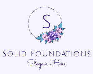 Botanical Flower Wreath Logo