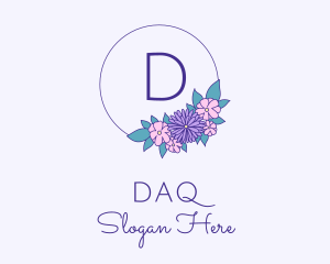 Botanical Flower Wreath Logo