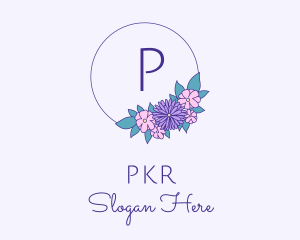 Botanical Flower Wreath Logo