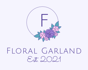 Garland - Botanical Flower Wreath logo design
