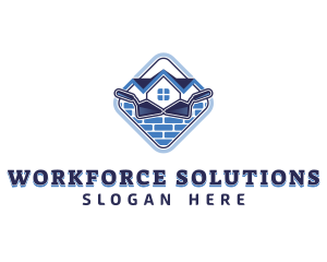 Labor - Trowel House Brick logo design