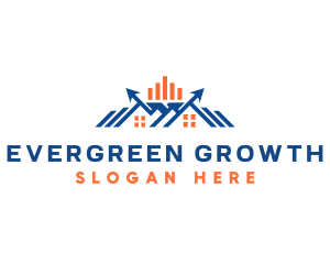 Growing - Real Estate Property Graph logo design