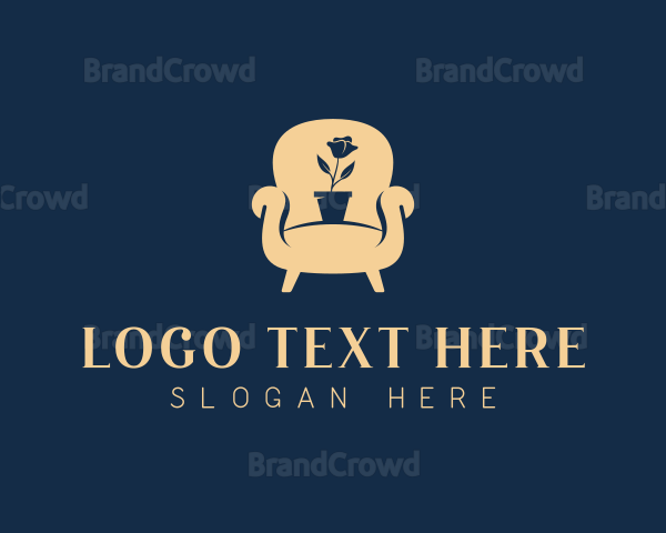 Chair Flower Decor Logo