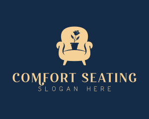 Chair Flower Decor logo design