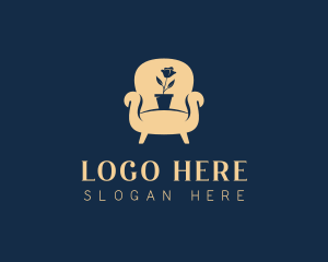 Upholstery - Chair Flower Decor logo design