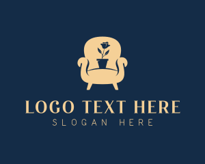 Accent Chair - Chair Flower Decor logo design