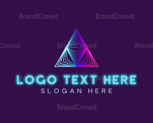 Pyramid Neon Triangle Logo