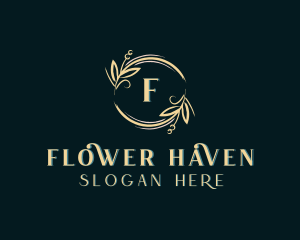 Floral Flower Botanical Wreath logo design