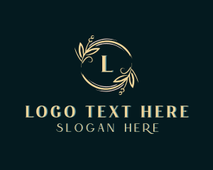 Floral Flower Botanical Wreath Logo