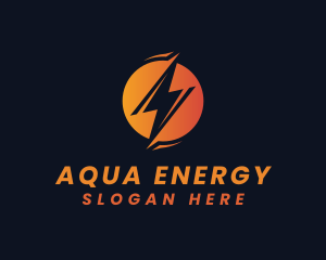 Circle Electric Lightning Energy logo design