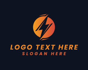 Voltaic - Circle Electric Lightning Energy logo design