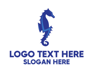 Ocean - Blue Ocean Seahorse logo design