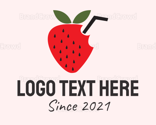 Strawberry Fruit Drink Logo