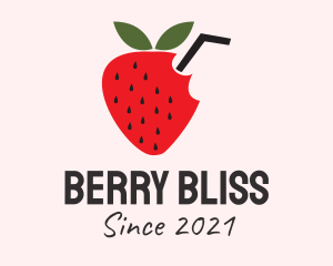 Strawberry - Strawberry Fruit Drink logo design