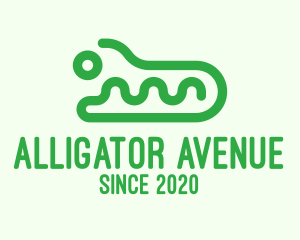 Alligator - Green Wild Crocodile logo design