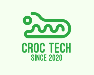 Green Wild Crocodile  logo design