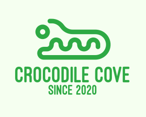 Green Wild Crocodile  logo design