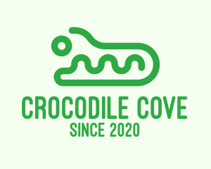 Crocodile - Green Wild Crocodile logo design