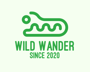 Green Wild Crocodile  logo design