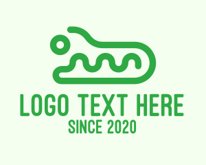 Gator - Green Wild Crocodile logo design