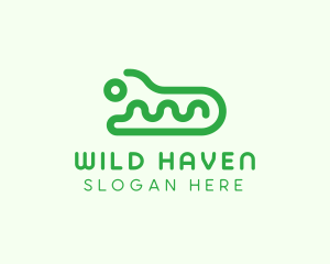 Green Wild Crocodile  logo design