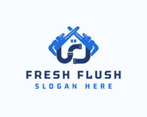 Lavatory - Plumbing Pipe Wrench logo design