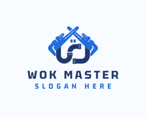 Plumbing Pipe Wrench logo design