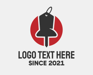 Discount - Price Tag Label Pin logo design