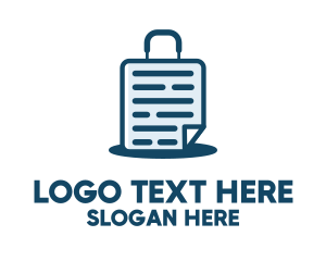 Luggage - Blue Document Suitcase logo design