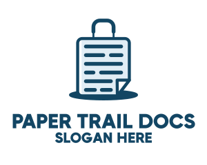 Documentation - Blue Document Suitcase logo design