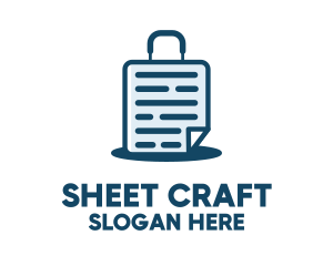 Sheet - Blue Document Suitcase logo design