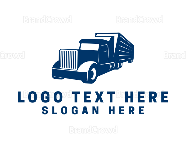 Blue Cargo Truck Logo