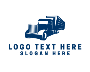 Distribution - Blue Cargo Truck logo design
