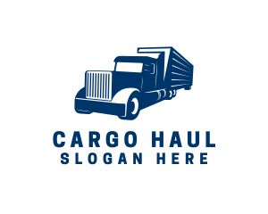 Blue Cargo Truck logo design