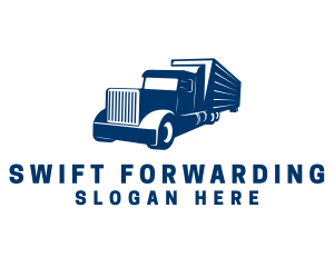 Blue Cargo Truck logo design