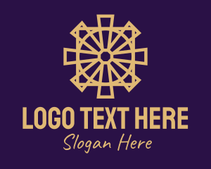Holy Mass - Religious Cross Relic logo design
