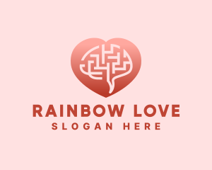 Brain Maze Love logo design