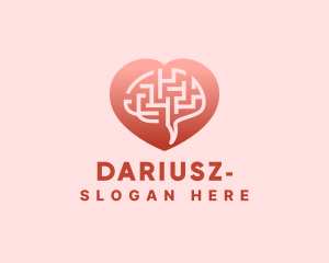Psychology - Brain Maze Love logo design